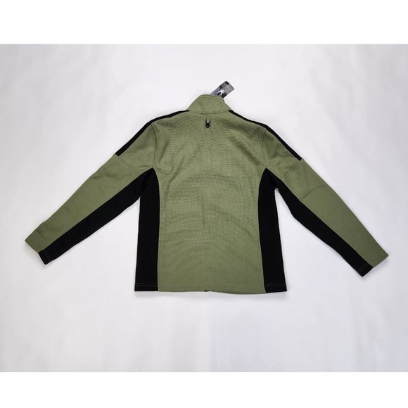 Spyder Fleece Jacket Mens Medium Olive Green - Picture 2 of 6